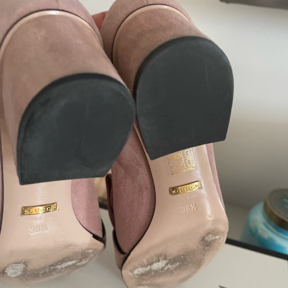 Gucci Crystal Pink Suede Pump - Picture 10 of 13